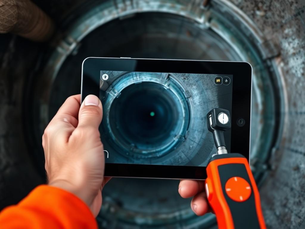 Camera-inspectie van rioolbuis